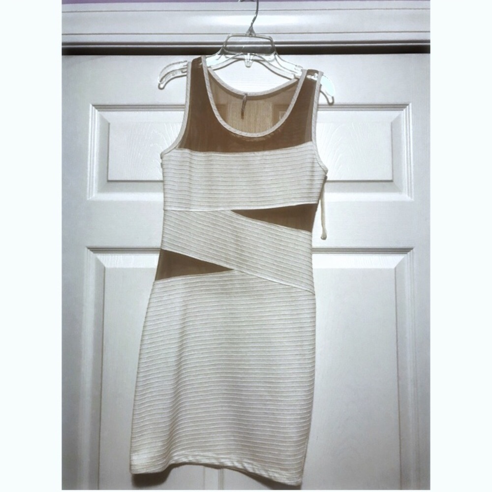 Nasty Gal White Mesh Dress